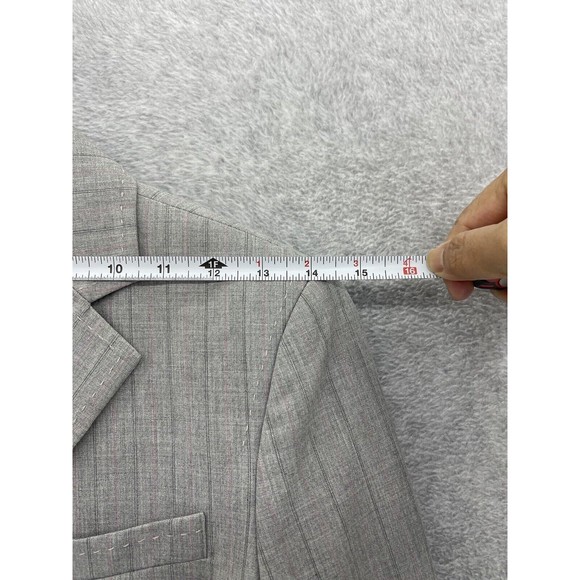 The Limited Women’s Suit Jacket Sz 2 Gray Plaid Pink 3 Button Long Sleeve Blazer - Picture 9 of 10